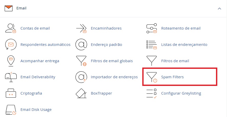 Filtro Spam cPanel
