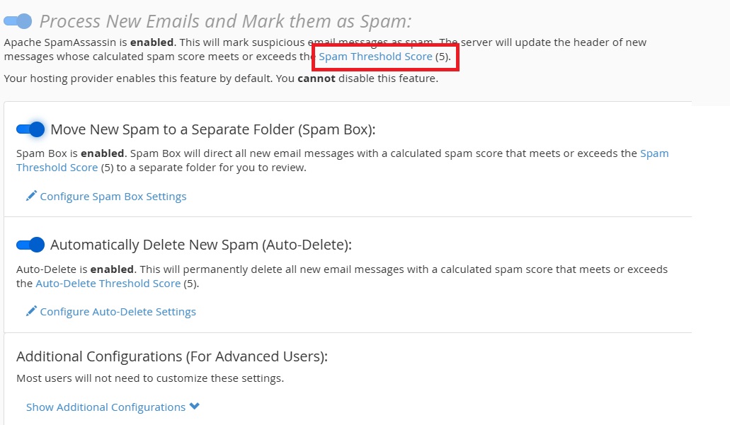 Pontuação de spam
